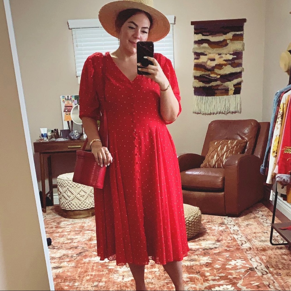 Rachel Parcell red polka dot dress